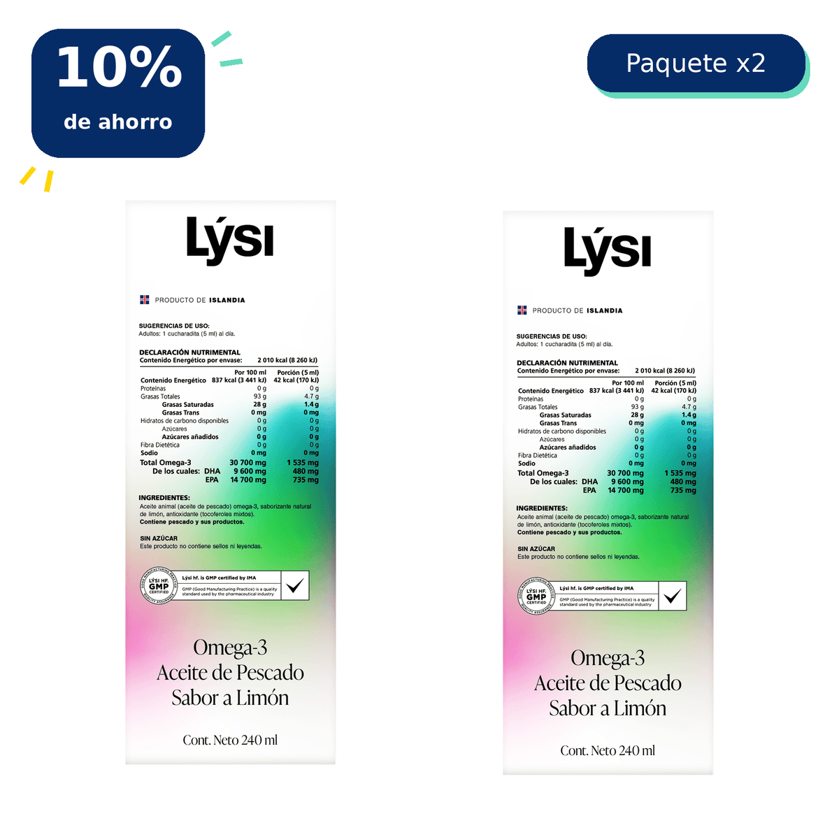 Lýsi Aceite de Pescado — Paquete de 2 botellas - LysiMexico
