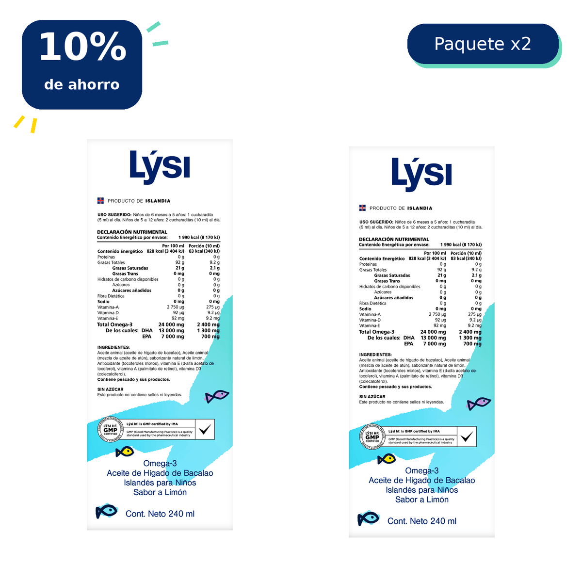 Lýsi Junior — Paquete de 2 botellas - LysiMexico