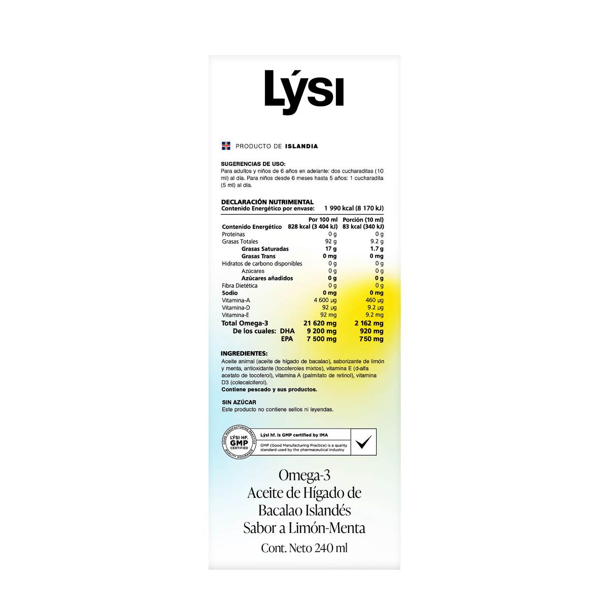 Lýsi Limón-Menta — Aceite de Hígado de Bacalao - LysiMexico