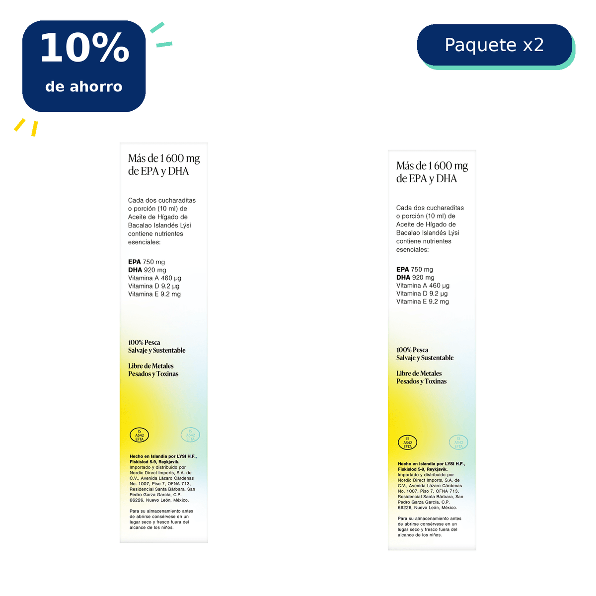 Lýsi Limón-Menta — Paquete de 2 botellas - LysiMexico