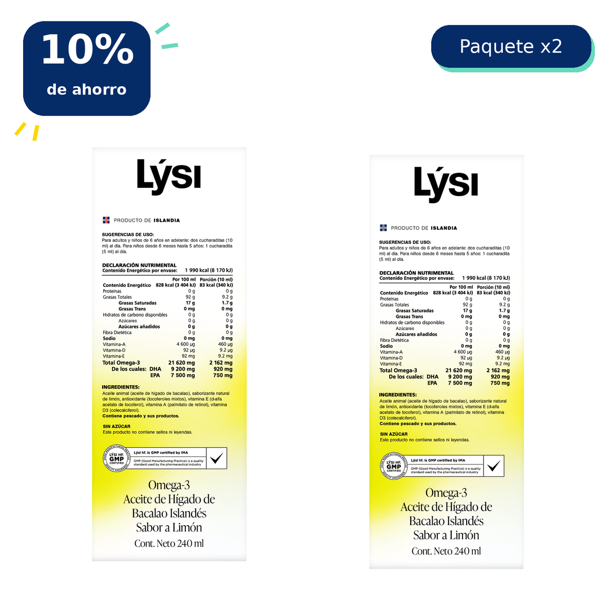 Lýsi Limón — Paquete de 2 botellas - LysiMexico