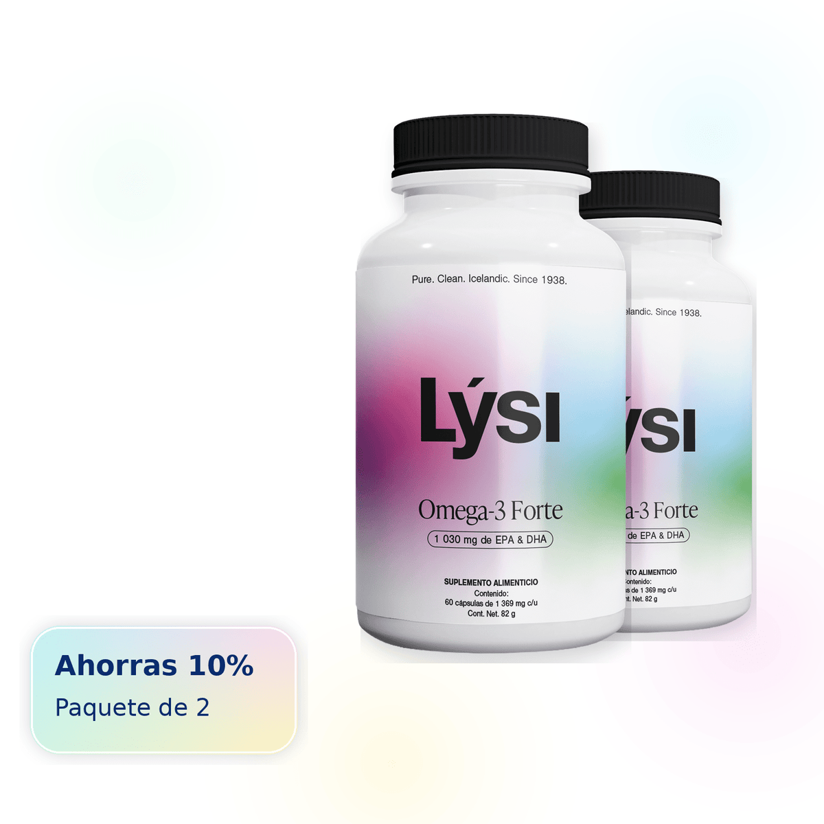 Lýsi Omega-3 Forte — Paquete de 2 frascos 60 pcs - LysiMexico