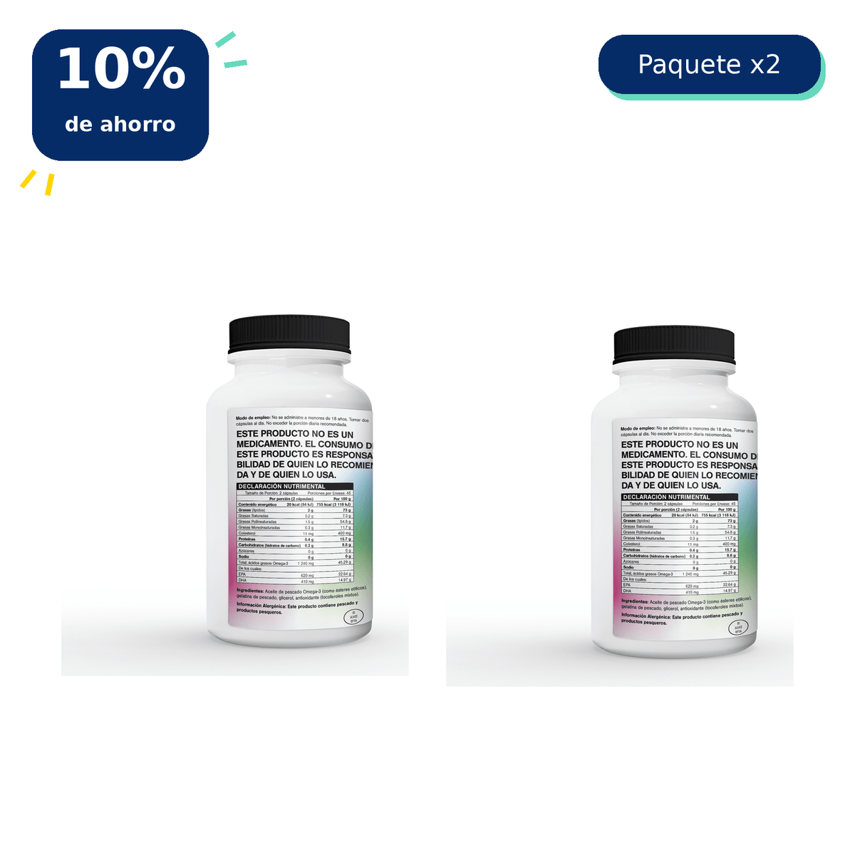 Lýsi Omega-3 Forte — Paquete de 2 frascos 90 pcs - LysiMexico